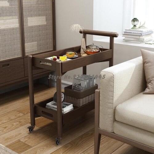 Bedside Table Movable Solid Wood Corner Table Side Table Coffee Table Living Room Small Table Tea Table Sofa Side Cabinet