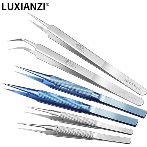 LUXIANZI 0.15mm Industrial Tweezers Titanium Alloy /Stainless Steel Fingerprint Tweezers Professional Maintenance Tool Pinzas