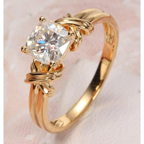 100% 18K gold ring and moissanite diamond D VVS Luxury wedding ring With national certificate SW7