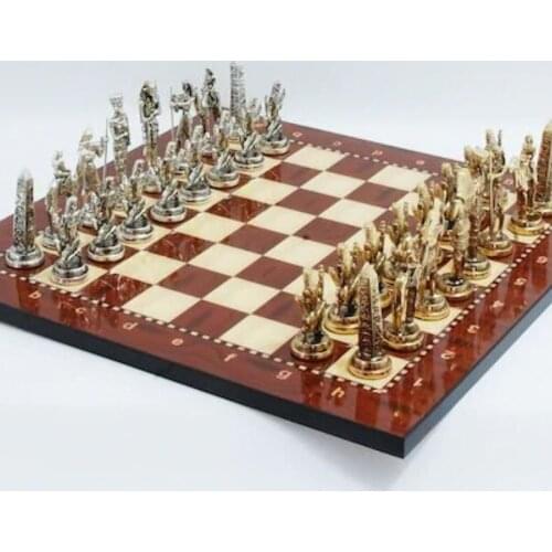 Luxury Casting Chess Set Egyptian Army Large Egypt Pharaoh Copper Figures Metal Chess Set