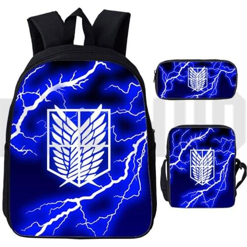 3D Print Attack on Titan Book Bag Attack on Titan Season 4 Backpack Knapsack Schoolbags Pen Case Travel Anime Bag Pack Mochila