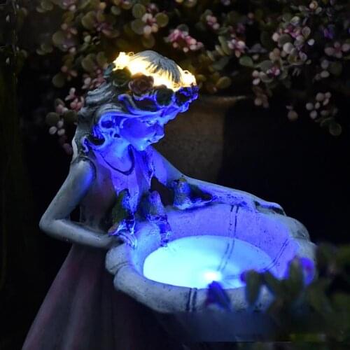 Solar Garden Statue Solar Power Fairy Sculpture Resin Angel Figurines For Outdoor Garden Decoration Tuin Decoratie Decoration