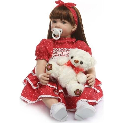 60cm 24inch Silicone Reborn Baby Doll Toys dolls Lifelike princess toddlers doll Birthday Xmas Gift new design fashion bebe toy