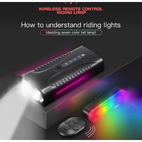 Usb Charging Road Mountain Bike Night Riding New Colorful Taillights Induction Trumpet Headlight Mountain Bike Headlights 2021