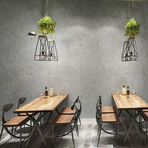 Vintage Wallpaper 3D Solid Color Cement Grey Industrial Style Wall Paper Living Room Restaurant Cafe Bar PVC Waterproof 3D Decor