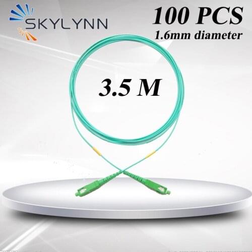 100PCS/Carton SC APC-SC APC SM G657A2 SX Core 1.6mm Diameter Fiber Optic Patch Cord 3.5 Meter With Blue Aqua LSZH Jacket
