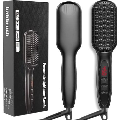 Quick Beard Straightener Hair Straightener Irons Comb Salon Fast Heat Hair Styling Tools Ceramic Hair Straightening Brush