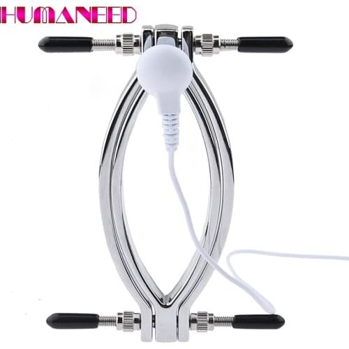 Adult Torture Clitoris Lips Clamp Pussy Clamp Sex Toy for Women Bondage Labia Clip with Electro Shock Set Female BDSM Product