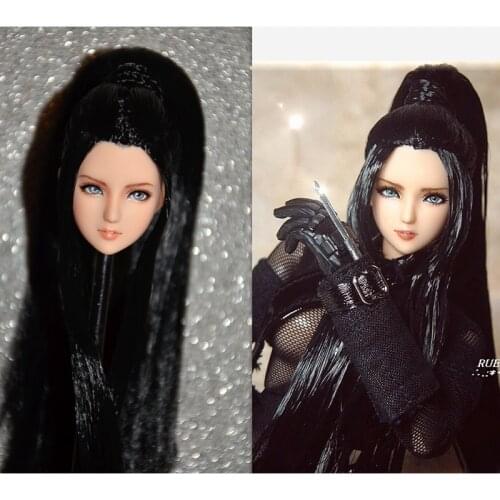 In stock 1/6 Beautiful Female Head Sculpt OB027 Girl Headplay Figure Japanese and Korean student head hairstyle head sculpture