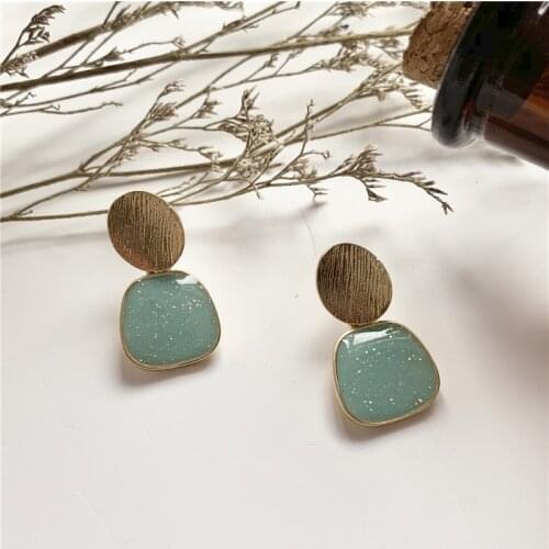 NEW RUANME Fresh Shiny Eardrop Female South Korean Irregular Geometrical Sheet Metal Fashion Stud Earrings Jewelry Accessories