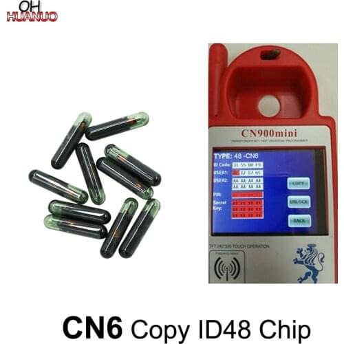 10 PCS/LOT, CN6 Copy ID48 Car Transponder Glass Blank Cloner Chip For CN900/ND900 MINI Key Programmer