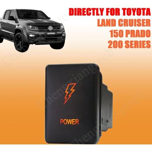 Orange Led Car Push Button Switch On Off Power For Toyota 2015 Hilux Prado 150 200 Rav4 + Wire