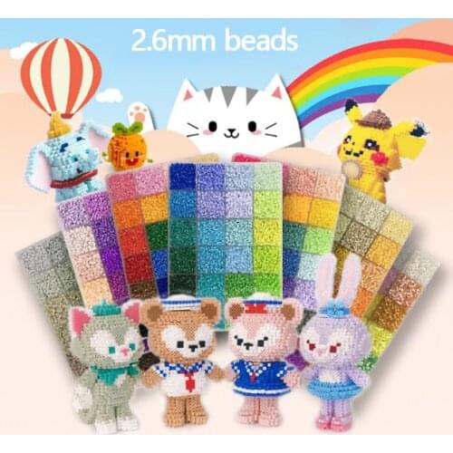 24 48 72colours/box PUPUKOU 2.6mm Mini perler fuse beads DIY Hama Beads Iron Beads High Quality Handmade Gift