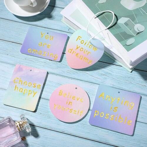 30 Pcs Sublimation Blank Air Freshener Sheets with Elastic Cord Felt Thermal Transfer Key Chain Double-Side Key Tags