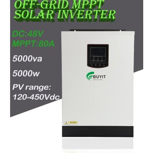 5000VA 5000w 48V Solar Inverter 80A MPPT Pure Sine Wave Inverter Off Grid solar Inverter without battery can running 120-450VD