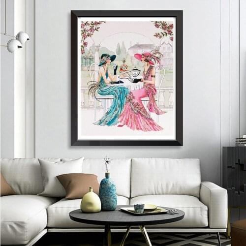 5D DIY diamond painting full square rhinestone mosaic beautiful lady friend handmade diamond cross stitch home decoration gift