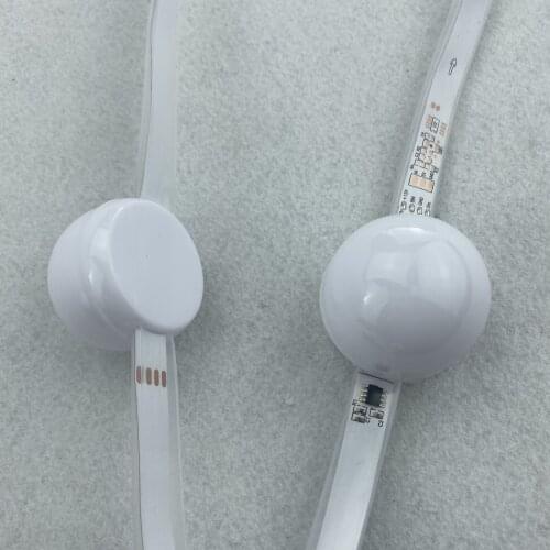 Addressable 30pixels(90leds) 5m 40mm diameter,WS2811 RGB smart pixel ball;waterproof,DC12V;6pixels/m(each 3leds in one cover)