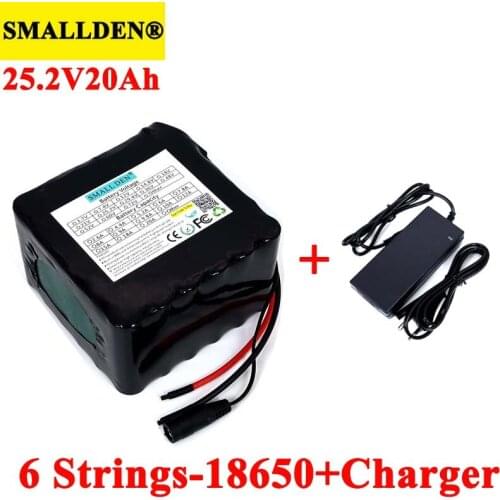 24V 20Ah 6S6P 18650 Rechargeable battery pack golf cart Electric bicycle moped li-ion batteries with 25.2V 15A BMS+Charger