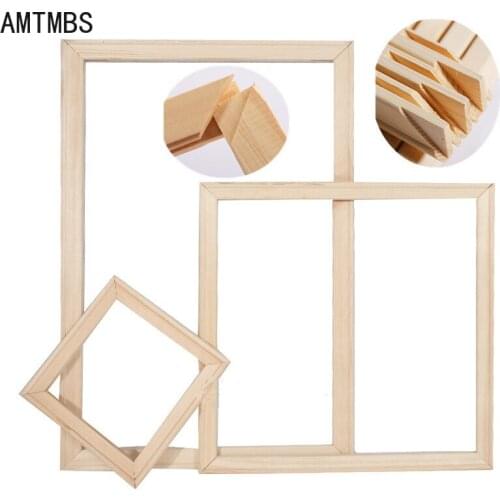 AMTMBS DIY Solid Wooden Picture Frame Canvas Bars Stretcher Kit Oil Painting Wall Frame Poster Living Room Bedroom Home Decor