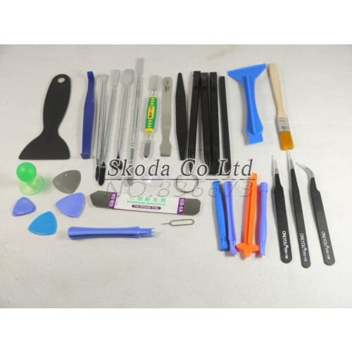 Free Shipping 31 In 1 Cell Phones Screen Opening Pry Repair Screwdrivers Tool Set Kit Metal Spudger For IPhones