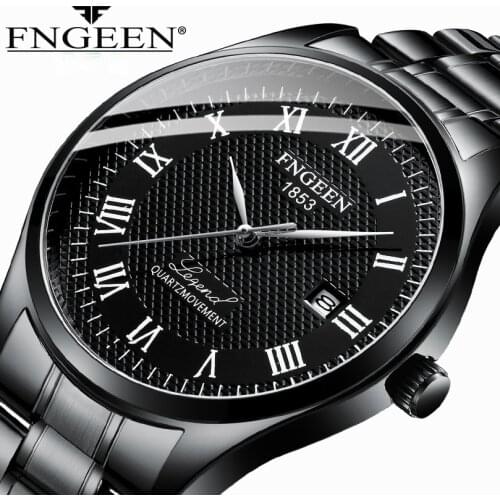 FNGEEN Watches For Men Reloj Hombre Man Business Luminous Waterproof Ultrathin Stainless Steel Luxury Mens Quartz Wristwatches