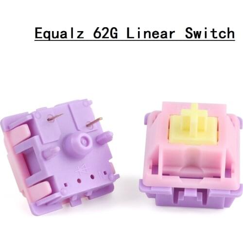 Equalz 5 Pin Switch Linear Custom Mechanical Gaming Keyboard GK61 GK64 SK87 Mx Switch 62G PC Nylon Button Purple Pink Yellow Key