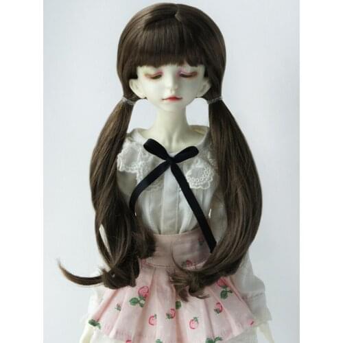 JD546 MSD Synthetic Mohair Doll wigs 7-8inch 18-20 cm 1/4 Double Long Pony BJD Hair