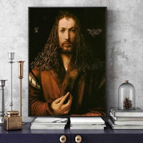 Famous Painting Durer Self Portrait Canvas Paintings Poster And Print Wall Picture For Nordic Living Home Home Cuadros Decor