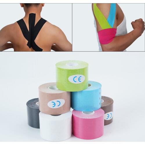 Kinesiology Tape Athletic Recovery Elastic Tape Kneepad Muscle Pain Relief Knee Pads Support for Gym Fitness Bandage 2021