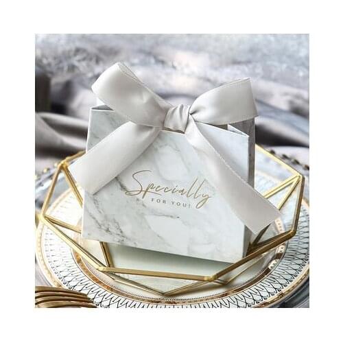 50Pcs Grey Marble Lines Candy Bag Box for Party Table Decoration/Event Party Supplies/Wedding Favours Gift Boxes