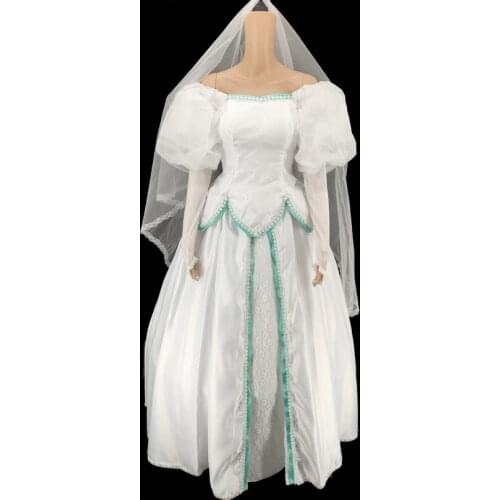 Anime Mermaid Princess Ariel Cosplay Costume Adult Women Posh Wedding Dress Fantasy Carnival Christmas Ball Gown