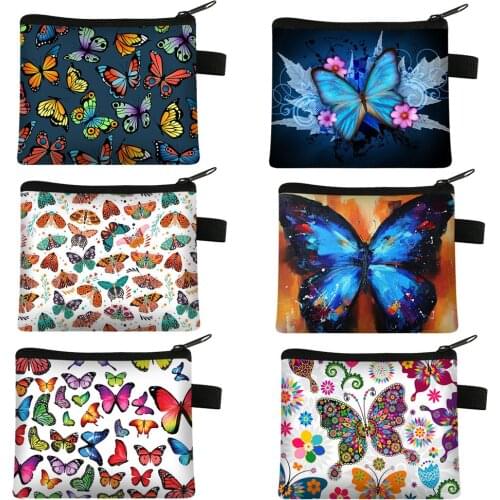 Beautiful Butterfly Coin Bag Women Wallet Little Girls Purses and Handbags Ladies Cute Purses Small Clutch Money Storage Bags