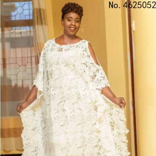 Summer Sexy African Women Short Sleeve Lace Plus Size Long Dress African Dresses for Women African Clothes Women