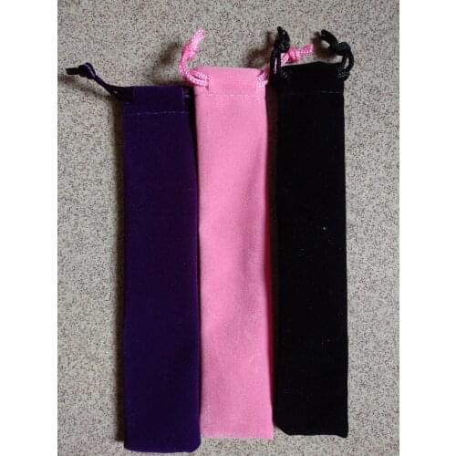 3pcs velvet jewelry drawstring bags 3.5*17cm velvet pen gift bags fountain pen pouches for Signature pen packaging and storage