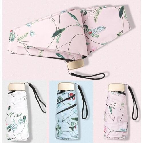 Mini Ultra-light Ultraviolet-proof Folding Umbrella Dual-purpose Sunscreen Pocket Umbrella Manual Umbrella Female Long Handle