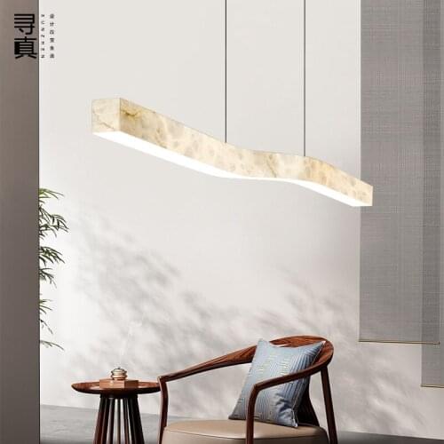 New Chinese style restaurant bedroom of bedroom of droplight villa office tea bar marble strip minimalist living room lamp