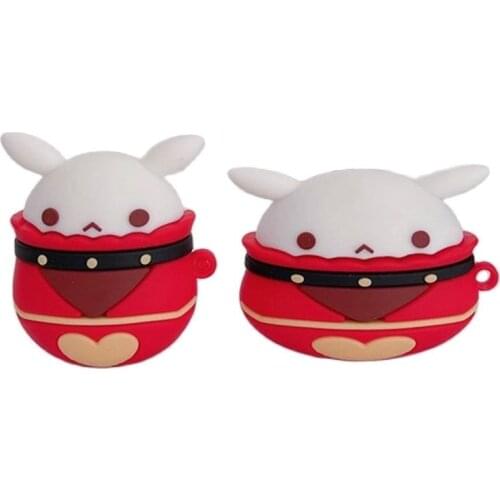 New Anime Genshin Impact Klee Ganyu Keqing Bomb Dango Cosplay Silicone Protective Case for Airpods Pro Earphone Box Gift