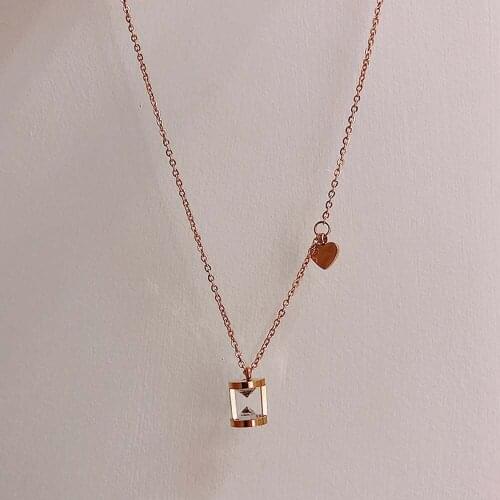 Hourglass Pendant Necklace Female Girls Tide Simple Temperament Clavicle Chain Necklace Fashion Jewelry Accessories Gift