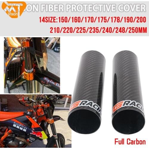 Fit For Most Motorcycle On Off Road Dirt Bikes Motorcycle Universal Carbon Fiber Front Shock Protection Cover 150mm-250mm