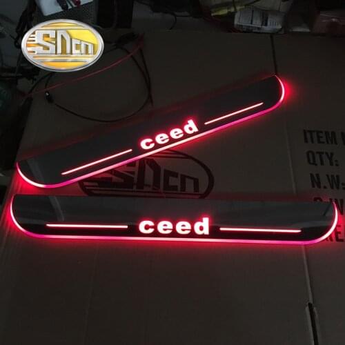 For Kia Ceed 2013 - 2016 2017 2018 Acrylic Moving LED Welcome Pedal Scuff Plate Pedal LED Door Sill Dynamic Pathway Light