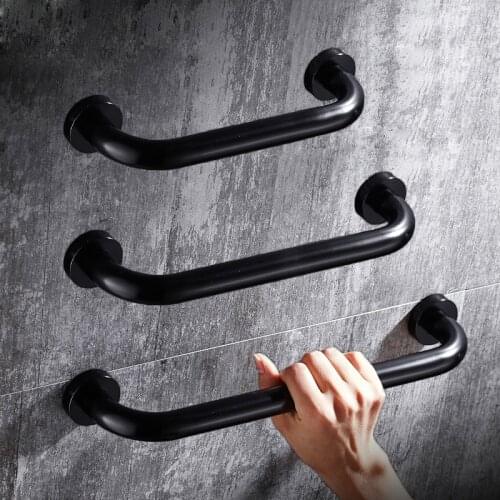 Space Aluminum 30/40/50cm Black Bathroom Handrail Grab Bar Shower Safety Support Tub Handle Toilet Wall Mounted