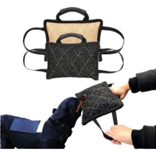 Durable Dog Training Bite Tug Pillow Sleeve with 2 Rope Handle for Training Malinois German Shepherd Rottweiler Pet Chewing Toy