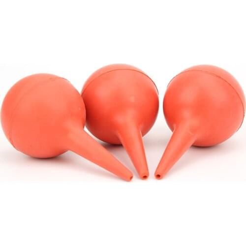 Ear Washing Ball 3Pcs 30ml Rubber Squeeze Bulb Ear Syringe Ball Laboratory Tool Red
