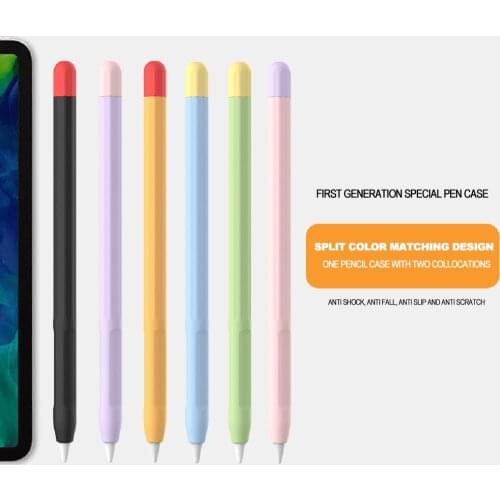 Silicone Case for Apple Pencil 1st Generation Protective Skin Sleeve with 2 Cap Covers Stylus Accessories