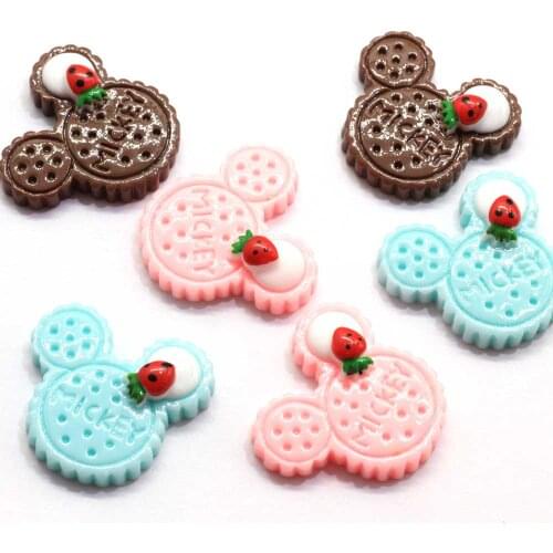 Resin Mouse Head Cookies Crafts Flatback Cabochon Scrapbooking Decorations For Hair Clips Embellishments Beads Diy