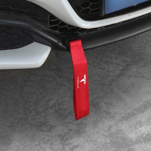 Car Styling Towing Rope High Strength Nylon Bumper Belt Traction Rope Automobile Decors For Tesla Model 3 S X Y Auto Accessories