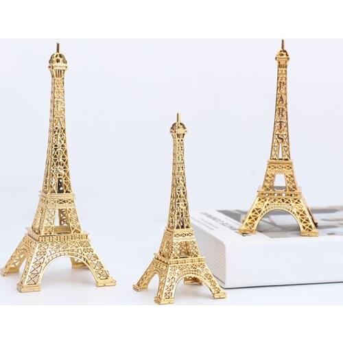 Topper Eiffel Tower Statue Romantic Home Decor Figurines Alloy Craft Jewelry Stand Kids Toys Gift Travel Souvenirs