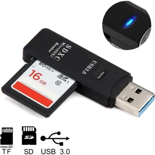 USB3.0 Mini Card Reader Black MINI 5Gbps Super Speed USB 3.0 Micro SD/SDXC TF Card Reader Adapter lector tarjetas interno