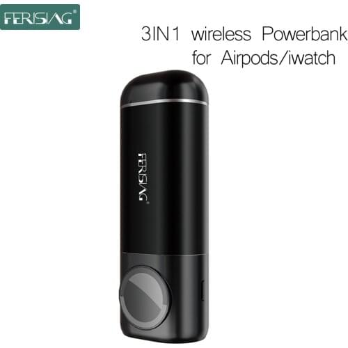 FERISING Wireless Power Bank Charger for Airpods Pro Apple Watch Series iWatch 1 2 3 4 5 External Battery for Samsung Xiaomi