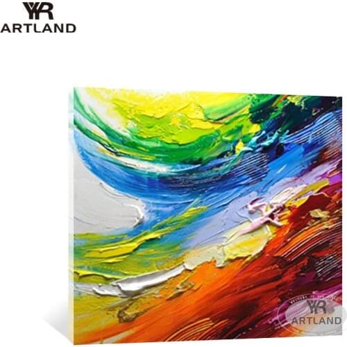YYR-ARTLAND Modern abstract colorful picture for home decoration Hand painted oil painting on canvas wall art poster for room